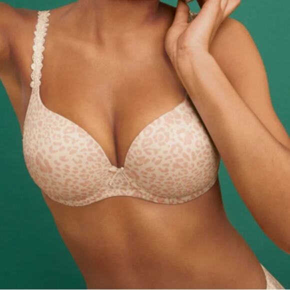 Rosa Faia Other - Rosa Faia Joy Underwire Bra Cheetah Leopard Smart Rose Light Pink NWT Size 38B